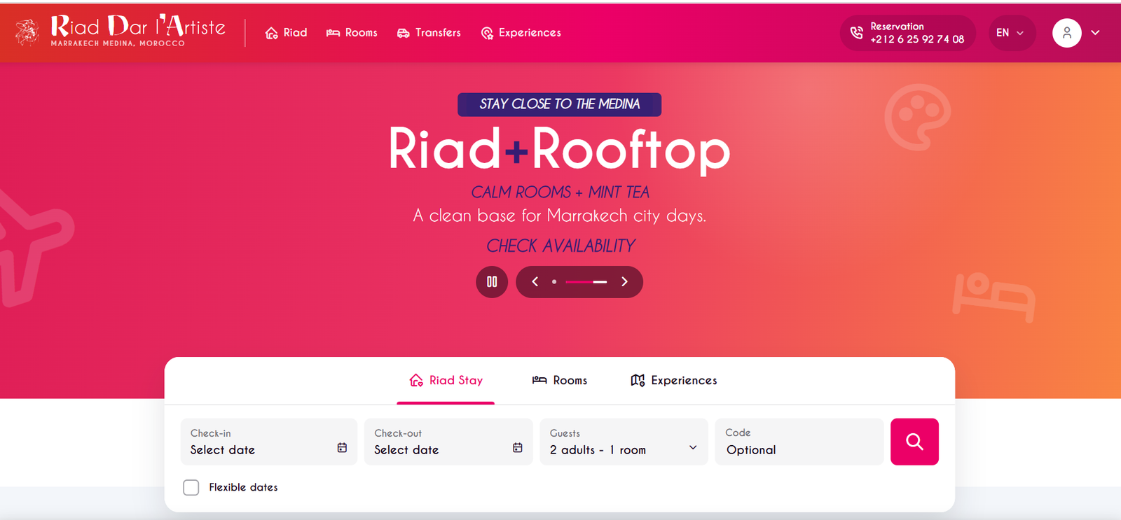 Riad Dar L'Artiste — Project screen